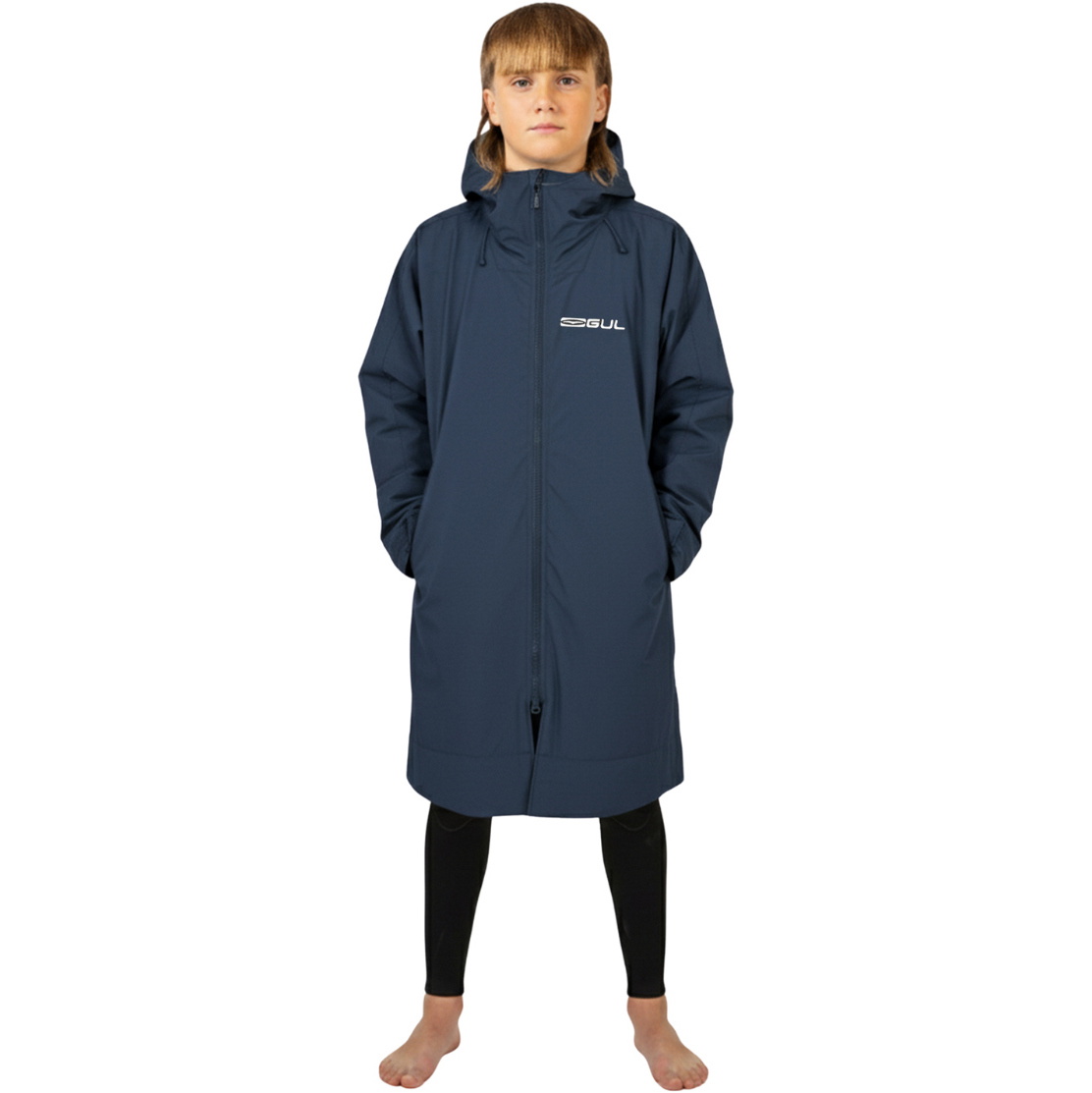 2026 Gul Junior Revorobe Long Sleeve Changing Robe AC0135-C6 - Navy / Grey